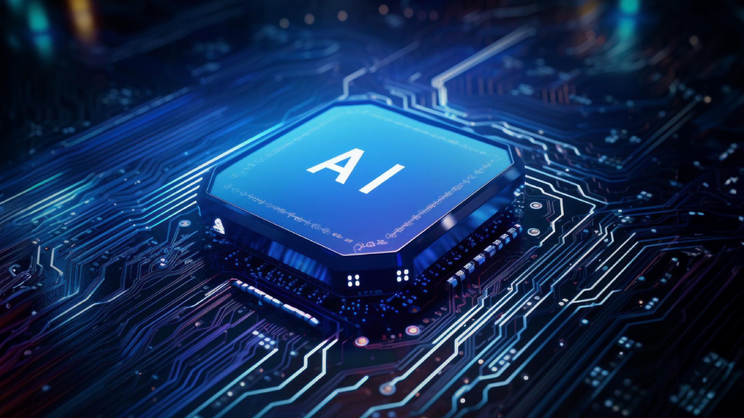 A processor marked AI on a circuit board
